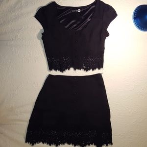 Black Lacy Skirt and Top Set